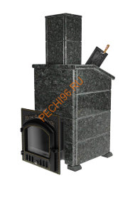 Печь банная Сибирь-премиум 40 (545х545), ТК 300 мм, ЗК в облицовке Президент пироксенит Печь банная Сибирь-премиум 40 (545х545), ТК 300 мм, ЗК в облицовке Президент пироксенит