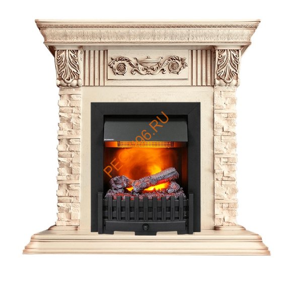 Электрокамин Dimplex Luxemburg с очагом Danville Black FB2 слоновая кость