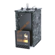 Печь банная ИзиСтим Геленджик М2 в трёхстороннем кожухе из пироксенита
