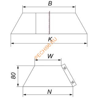 Юбка на трубу Вулкан VOR 100x200