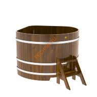 Купель для бани BentWood угловая из морёной лиственницы Рустик, 1,37х1,37 м