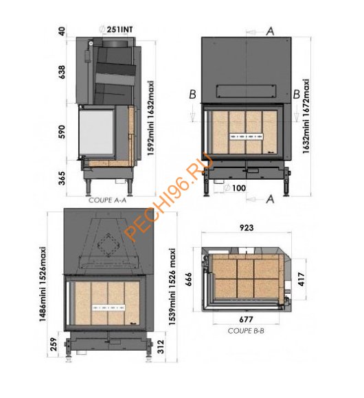 Каминная топка CHAZELLES DESIGN D1000VAG Каминная топка CHAZELLES DESIGN D1000VAG