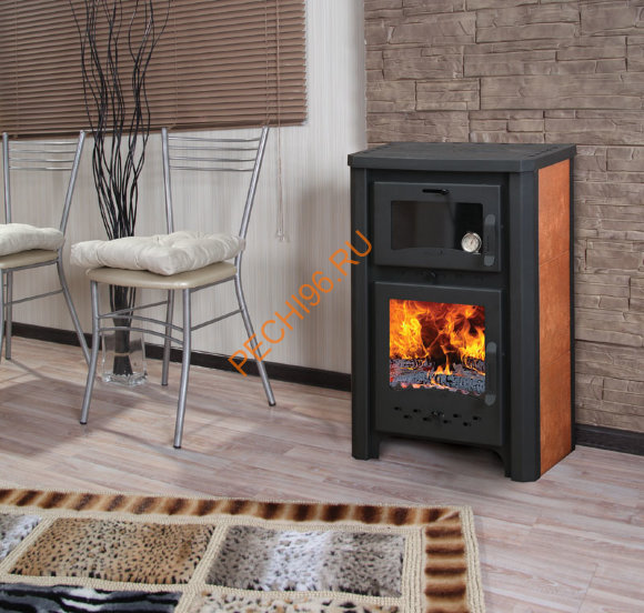 Печь-камин БАВАРИЯ с духовым шкафом и плитой