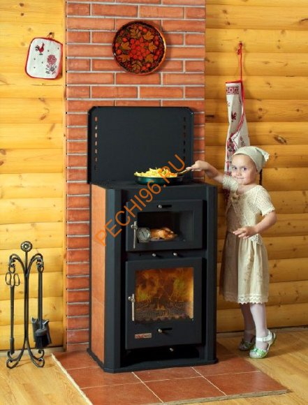 Печь-камин БАВАРИЯ с духовым шкафом и плитой