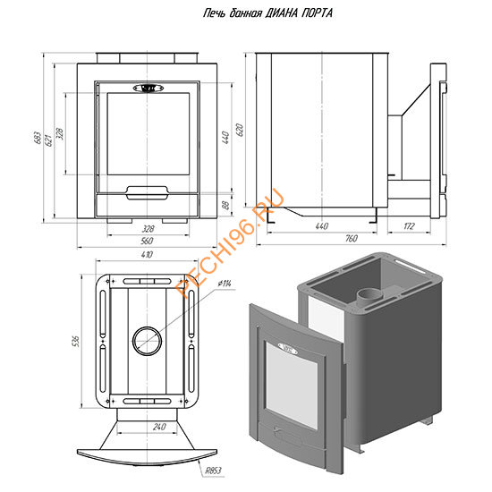 Печь банная Волжанка Порта Печь банная Волжанка Порта