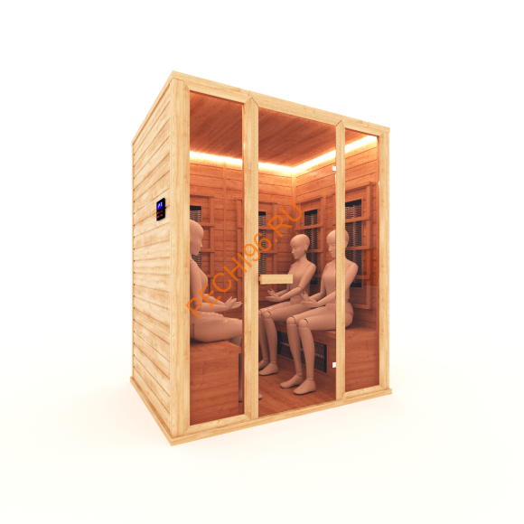 Инфракрасная кабина НКЗ 4-местная прямая из кедра Инфракрасная кабина НКЗ 4-местная прямая из кедра