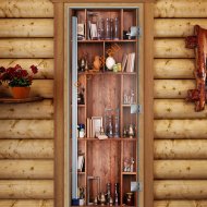 Дверь стеклянная DoorWood «Престиж», 700х1900мм, с фотопечатью «Винтаж»