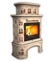 Печь-камин КимрПечь Прованс пристенный двухъярусный Деревня с дровником Печь-камин КимрПечь Прованс пристенный двухъярусный Деревня с дровником