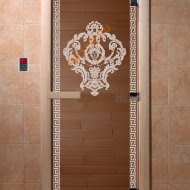 Дверь стеклянная DoorWood «Версаче бронза», 1700х700 мм