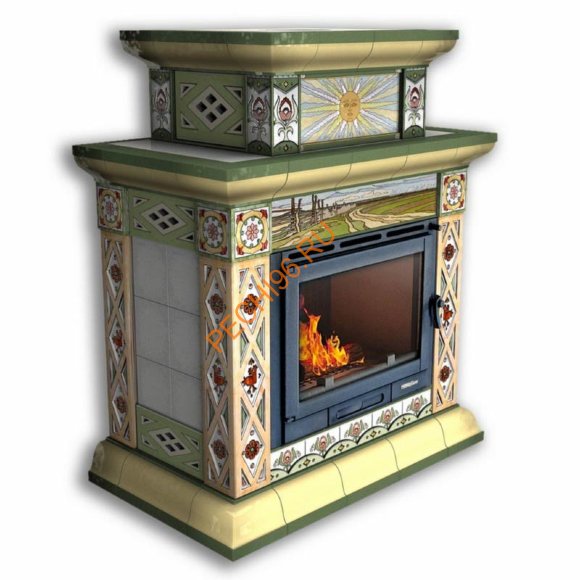 Печь-камин КимрПечь Билибин пристенный двуярусный Осень Печь-камин КимрПечь Билибин пристенный двуярусный Осень