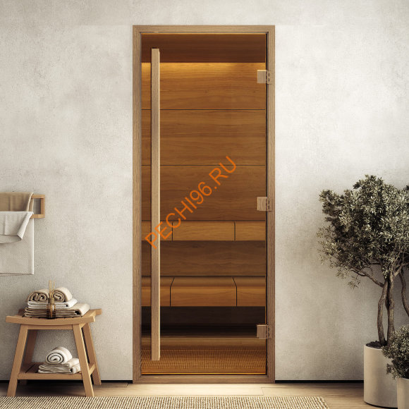 Дверь стеклянная DoorWood Хамам АРТ Wood 3 бронза