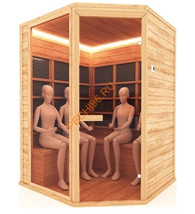 Инфракрасная кабина НКЗ 4-местная угловая из кедра Инфракрасная кабина НКЗ 4-местная угловая из кедра