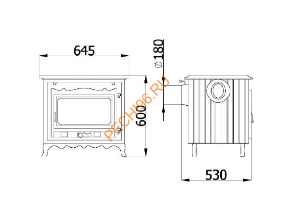 Печь-камин KAW-MET P2