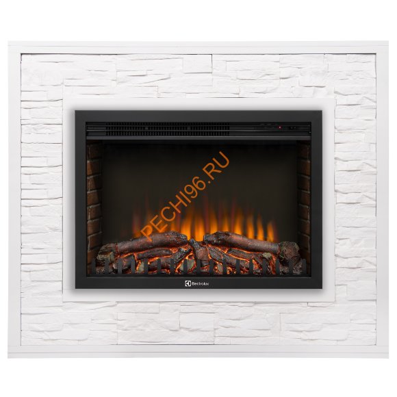 Электрокамин Electrolux Sphere Plus EFP/P-3320RLS N с порталом Firelight Loft 30, камень белый, белая эмаль