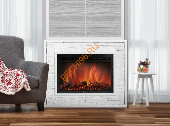 Электрокамин Electrolux Sphere Plus EFP/P-3320RLS с порталом Firelight Loft 30, камень белый, белая эмаль