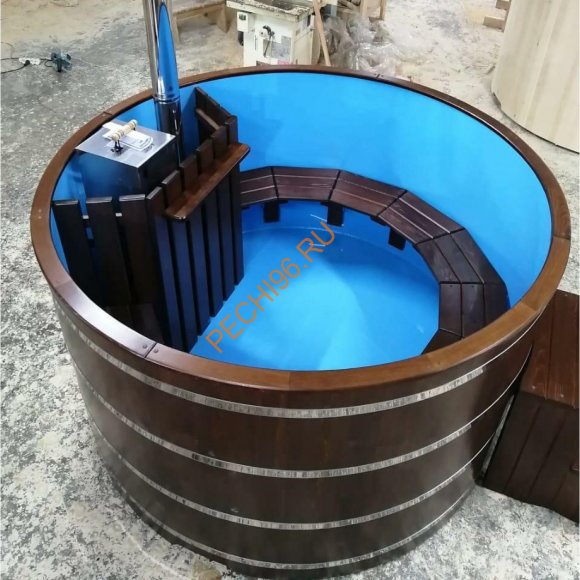 Фурако НКЗ с внутренней печью круглая из кедра с пластиковой вставкой