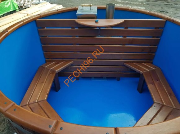 Фурако НКЗ с внутренней печью круглая из кедра с пластиковой вставкой