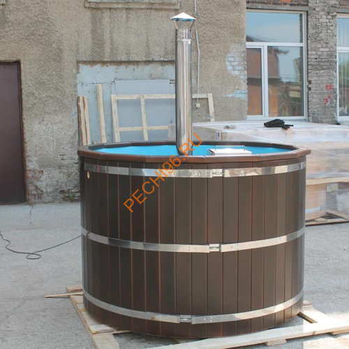 Фурако НКЗ с внутренней печью круглая из кедра с пластиковой вставкой