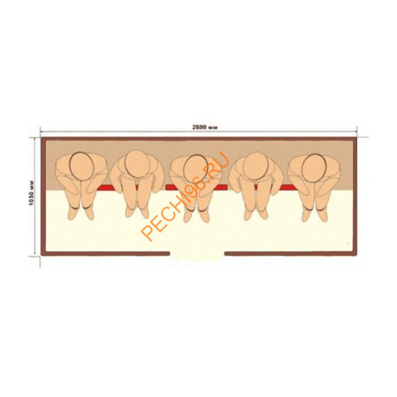 Инфракрасная кабина НКЗ 5-местная прямая из кедра