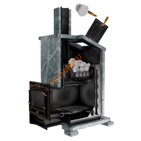 Печь банная Сибирь-премиум 40М ЗК в облицовке Президент талькомагнезит