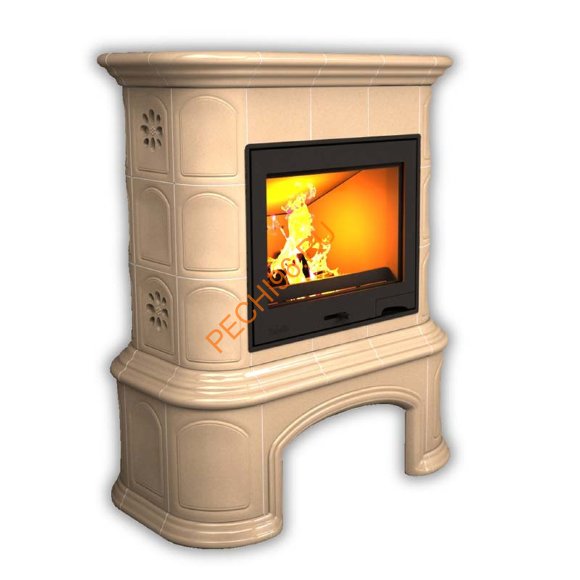 Печь-камин КимрПечь Прованс центральный Ваниль с дровником Печь-камин КимрПечь Прованс центральный Ваниль с дровником