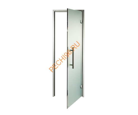 Дверь стеклянная Grandis GS 9х21-М-S-Si коробка алюминий Silver, ручка Абаш