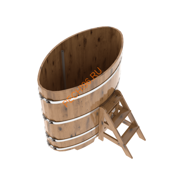 Купель для бани BentWood овальная из дуба Рустик, 0,92х1,66 м