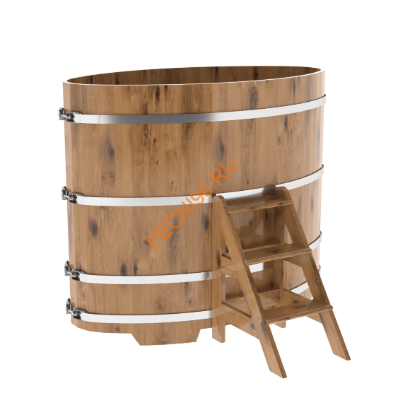 Купель для бани BentWood овальная из дуба Рустик, 0,92х1,66 м