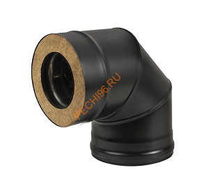 Сэндвич-отвод 90 гр Везувий BLACK (AISI 430/0,8мм) d 150/250 мм