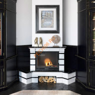 Облицовка для камина VENEZIA SR, Blanco/Negro, угловая