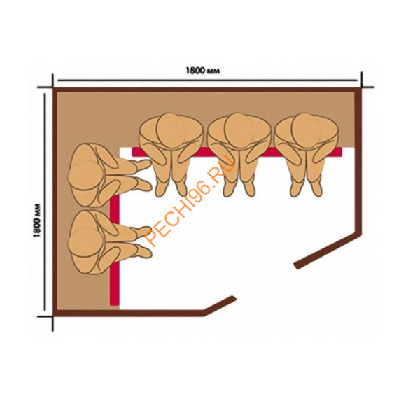 Инфракрасная кабина НКЗ 5-местная угловая из кедра