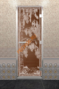 Дверь стеклянная DoorWood Хамам «Березка» бронза, 1900х700 мм Дверь стеклянная DoorWood Хамам «Березка» бронза, 1900х700 мм