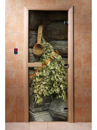Дверь стеклянная DoorWood с фотопечатью «Русская баня» Дверь стеклянная DoorWood с фотопечатью «Русская баня»