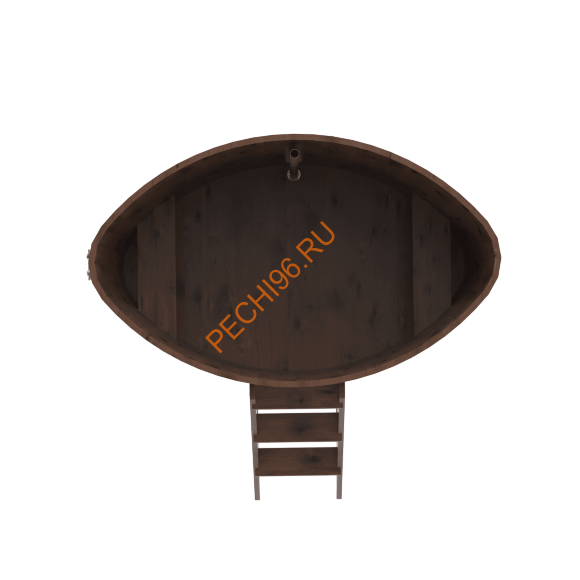 Купель для бани BentWood овальная из мореного дуба Рустик, 1,08х1,75 м