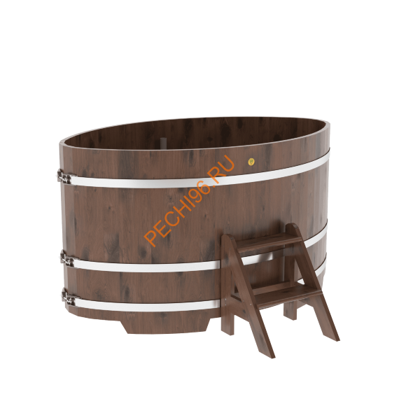 Купель для бани BentWood овальная из мореного дуба Рустик, 1,08х1,75 м