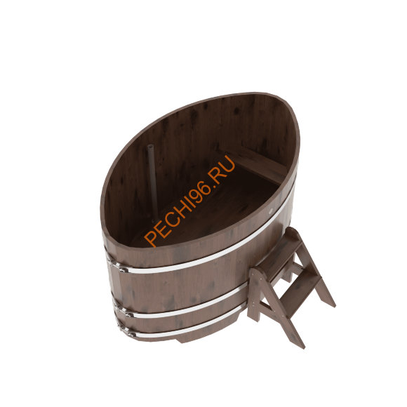 Купель для бани BentWood овальная из мореного дуба Рустик, 1,08х1,75 м