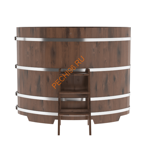 Купель для бани BentWood овальная из мореного дуба Рустик, 1,08х1,75 м