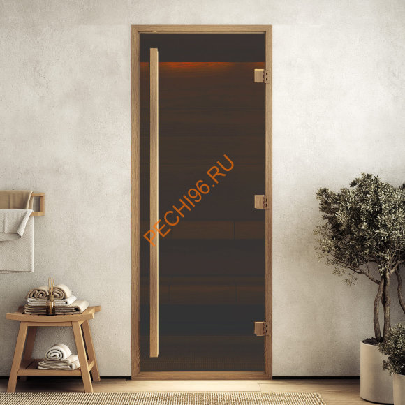 Дверь стеклянная DoorWood Хамам АРТ Wood 3 бронза матовая