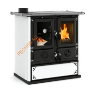 Печь-камин La Nordica ROSETTA SINISTRA STEEL BIANCO PUNTINATO