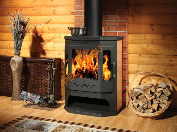 Печь-камин БАВАРИЯ Призматик с плитой и теплообменником