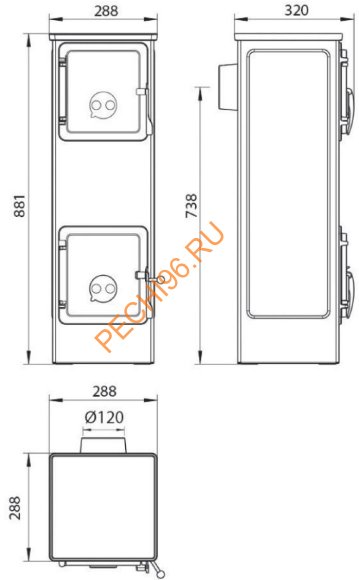 Стальная печь Thorma KERPEN II АТ коричневая
