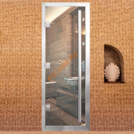 Дверь в хамам стеклянная Арта Премьер 60G Прозрачная, коробка алюминий с порогом Дверь в хамам стеклянная Арта Премьер 60G Прозрачная, коробка алюминий с порогом