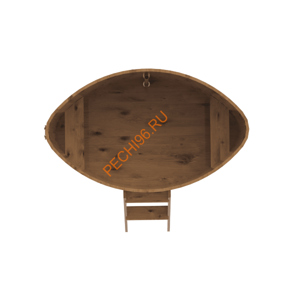 Купель для бани BentWood овальная из дуба Рустик, 1,12х1,83 м