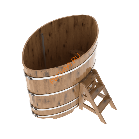 Купель для бани BentWood овальная из дуба Рустик, 1,12х1,83 м