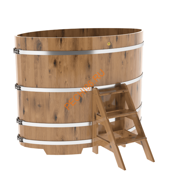 Купель для бани BentWood овальная из дуба Рустик, 1,12х1,83 м