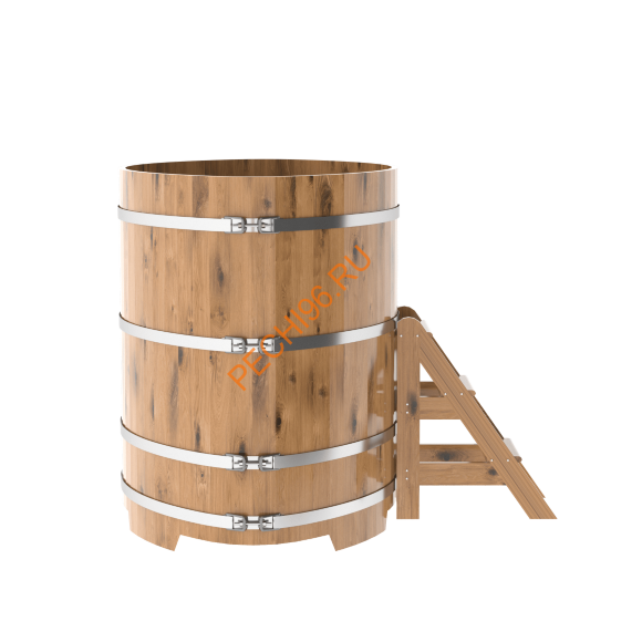 Купель для бани BentWood овальная из дуба Рустик, 1,12х1,83 м