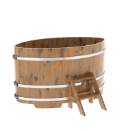 Купель для бани BentWood овальная из дуба Рустик, 1,12х1,83 м