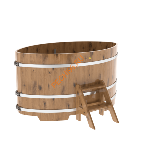 Купель для бани BentWood овальная из дуба Рустик, 1,12х1,83 м