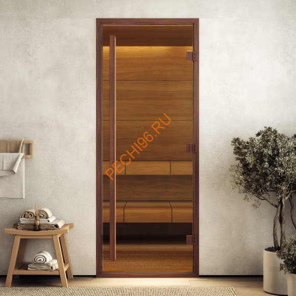 Дверь стеклянная DoorWood Хамам АРТ Wood 50 бронза
