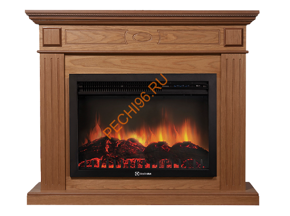 Электрокамин Electrolux EFP/P-2520LS с порталом Firelight Bianco 25, дуб